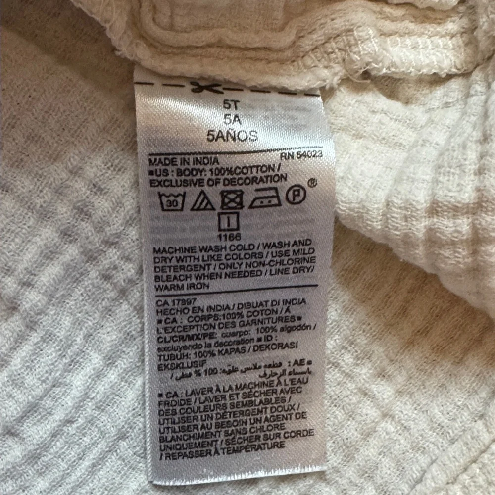 Old Navy Gauze dress 5T rainbow cream boho cotton spring summer Easter